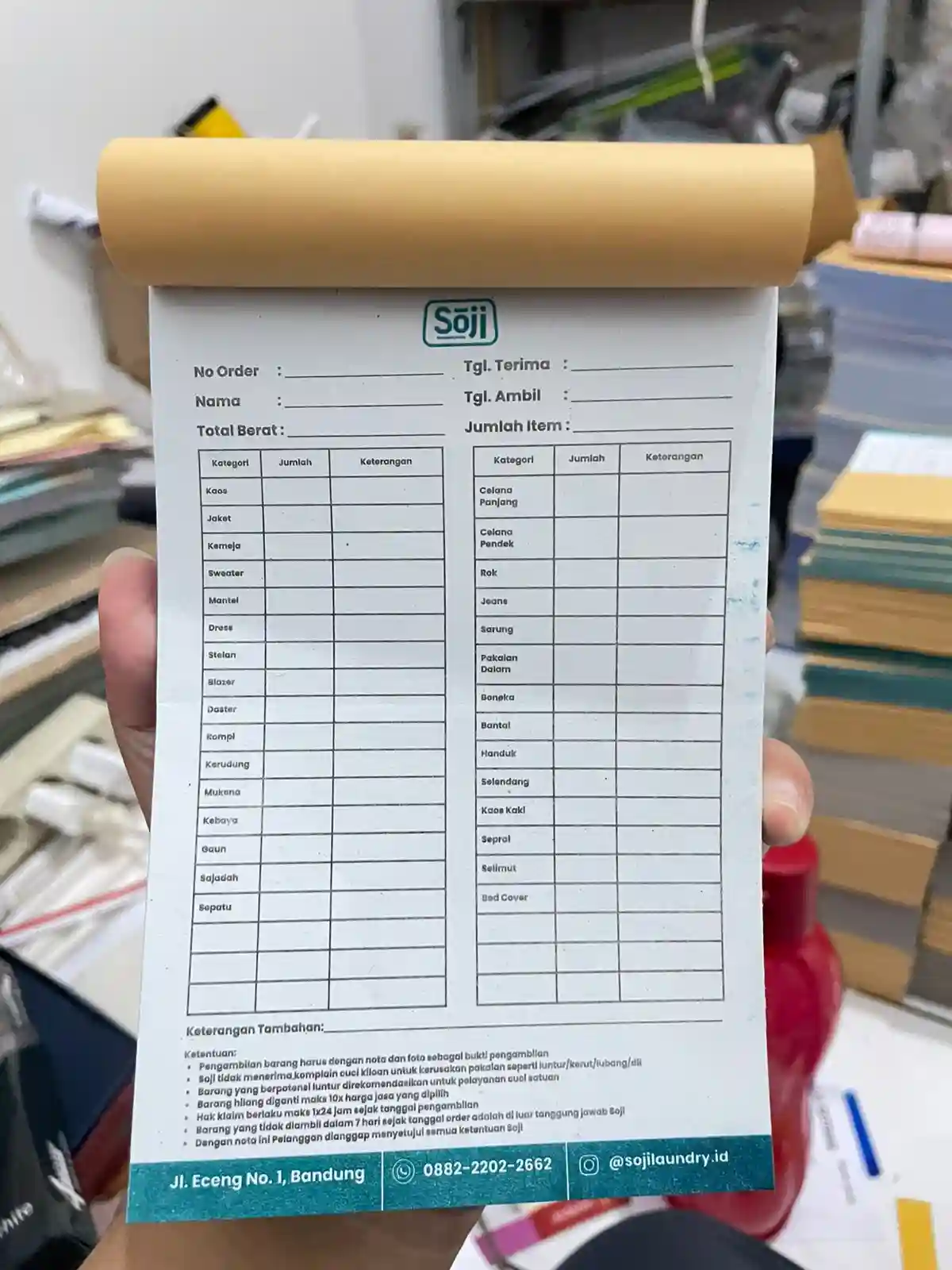 Cetak Nota Toko Murah Bandung