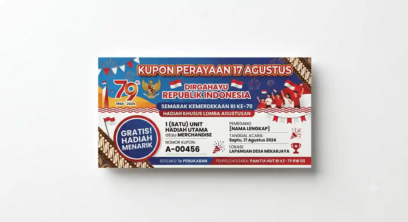Cetak Kupon Doorprize 17 Agustusan